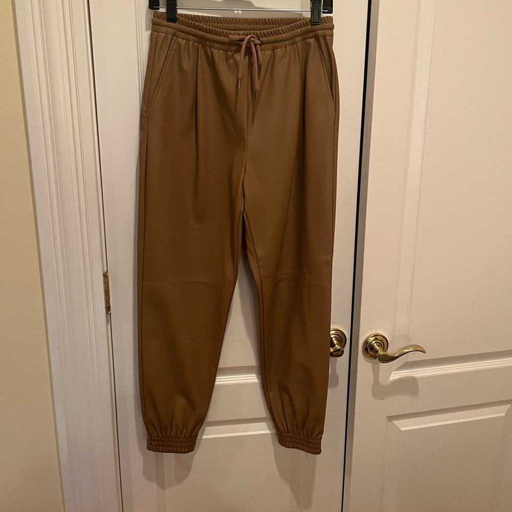 Zara Faux Leather Jogging Pants - Picture 4 of 7